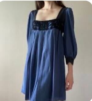 Diane Samandi blue black dress lined